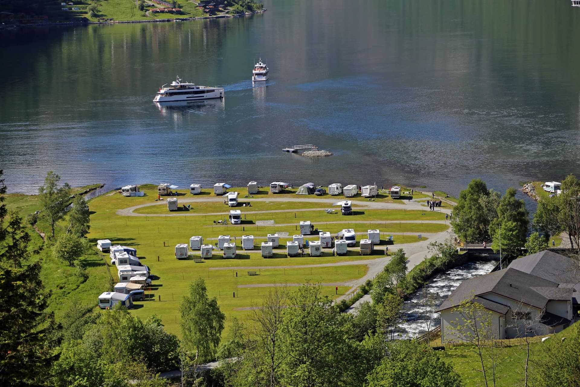 Campingplatz am Geirangerfjord in Møre og Romsdal